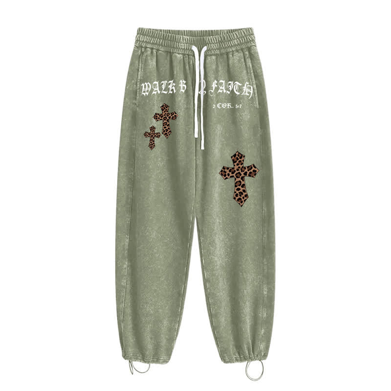 Christianartworkshop Pantalones deportivos Walk By Faith Leopard Cross Blush Washed - image 26
