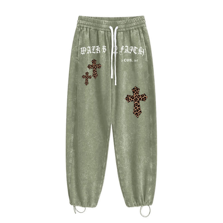 Christianartworkshop Pantalones deportivos Walk By Faith Leopard Cross Blush Washed - image 26