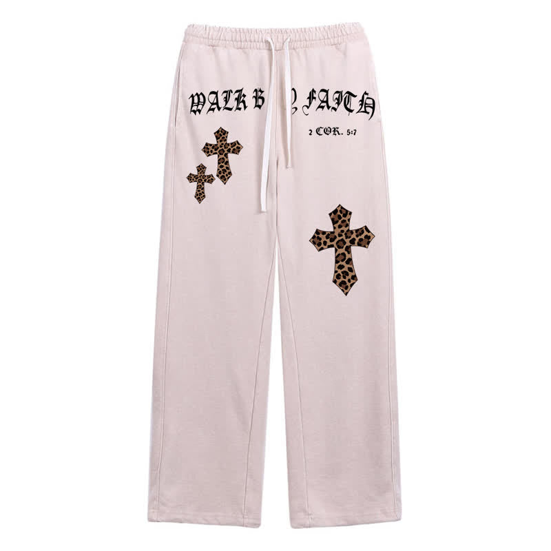 Christianartworkshop Pantalones deportivos Walk By Faith Leopard Cross Blush Washed - Beige - 2XL - image 0