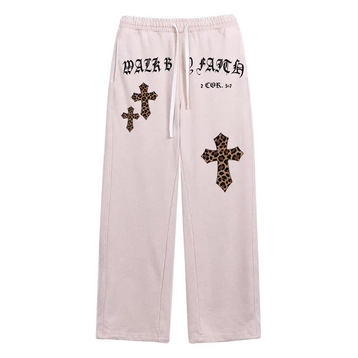 Christianartworkshop Pantalones deportivos Walk By Faith Leopard Cross Blush Washed - Beige - 2XL - image 0
