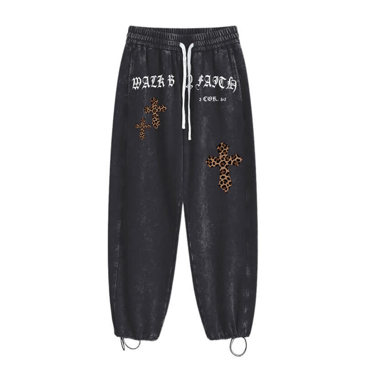 Christianartworkshop Pantalones deportivos Walk By Faith Leopard Cross Blush Washed - image 10