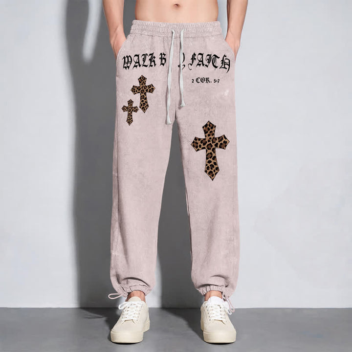 Christianartworkshop Pantalones deportivos Walk By Faith Leopard Cross Blush Washed - image 6