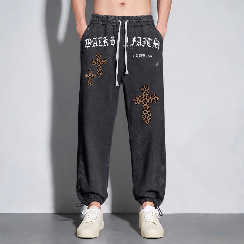 Christianartworkshop Pantalones deportivos Walk By Faith Leopard Cross Blush Washed - image 12