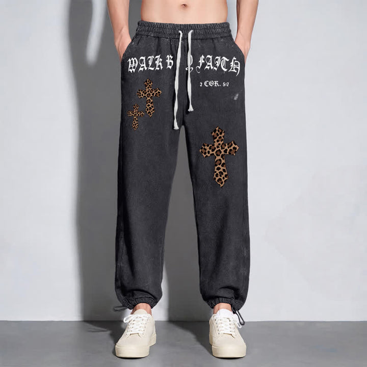 Christianartworkshop Pantalones deportivos Walk By Faith Leopard Cross Blush Washed - image 12