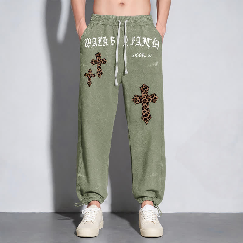 Christianartworkshop Pantalones deportivos Walk By Faith Leopard Cross Blush Washed - image 30