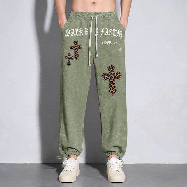 Christianartworkshop Pantalones deportivos Walk By Faith Leopard Cross Blush Washed - image 30