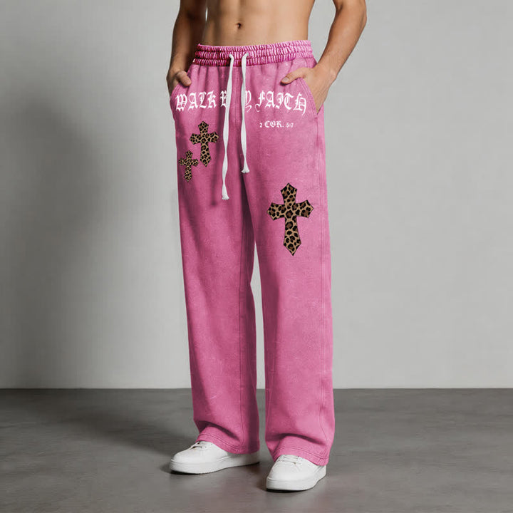 Christianartworkshop Pantalones deportivos Walk By Faith Leopard Cross Blush Washed - image 36