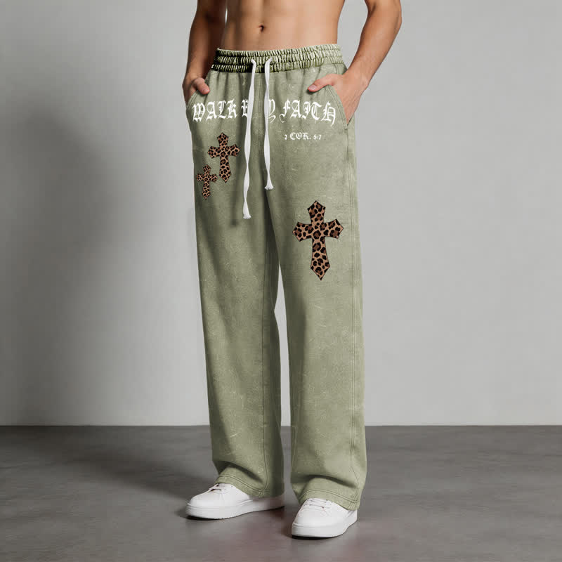 Christianartworkshop Pantalones deportivos Walk By Faith Leopard Cross Blush Washed - image 28