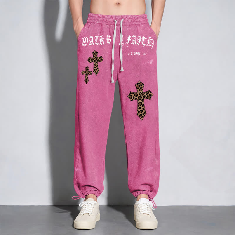 Christianartworkshop Pantalones deportivos Walk By Faith Leopard Cross Blush Washed - image 38