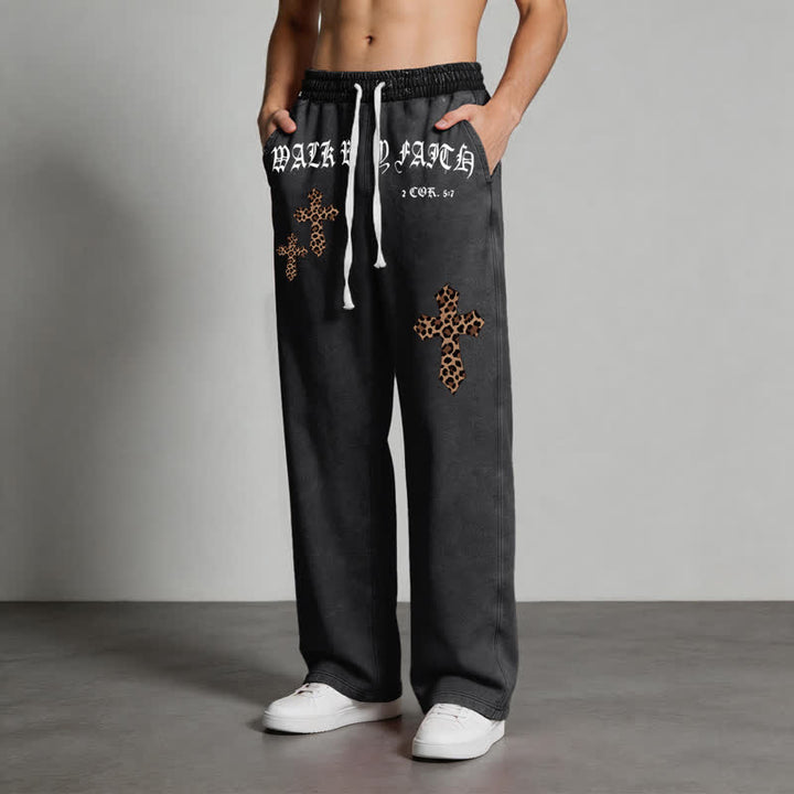 Christianartworkshop Pantalones deportivos Walk By Faith Leopard Cross Blush Washed - image 14