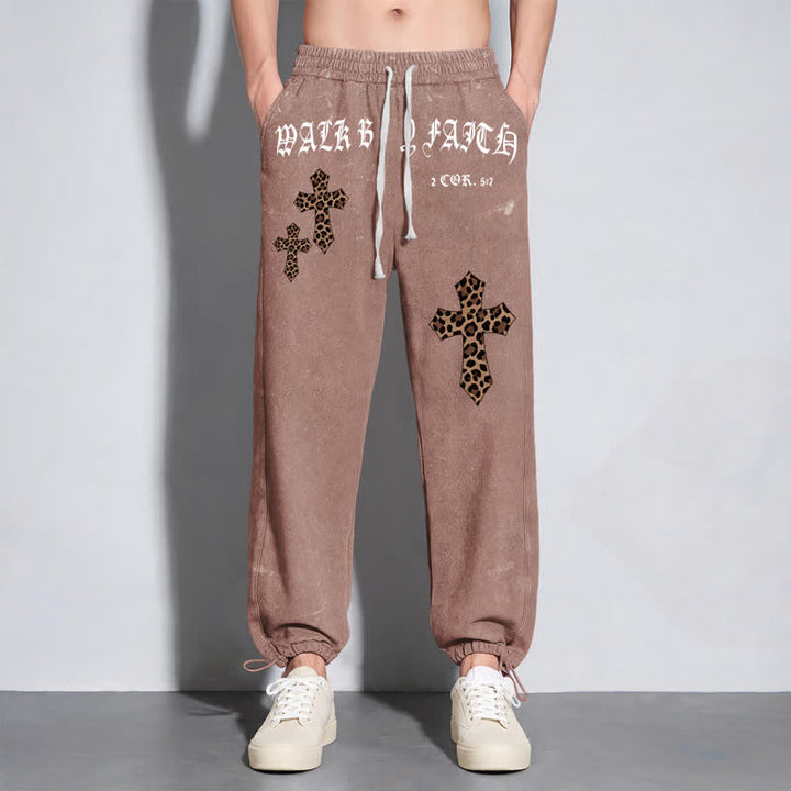 Christianartworkshop Pantalones deportivos Walk By Faith Leopard Cross Blush Washed - image 46