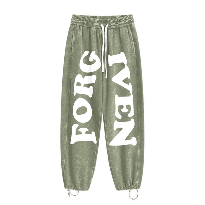 Christianartworkshop Pantalones deportivos Forgiven Statement de pierna ancha y lavados - image 18