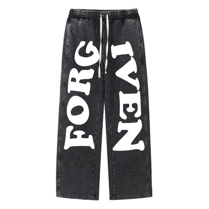Christianartworkshop Pantalones deportivos Forgiven Statement de pierna ancha y lavados - Negro - 2XL - image 8