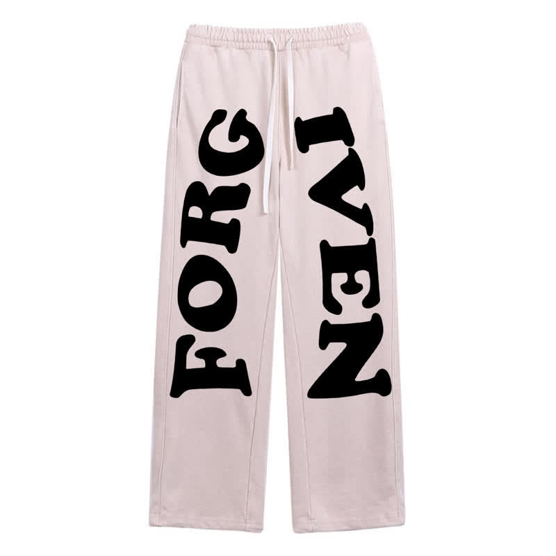 Christianartworkshop Pantalones deportivos Forgiven Statement de pierna ancha y lavados - Beige - 2XL - image 24