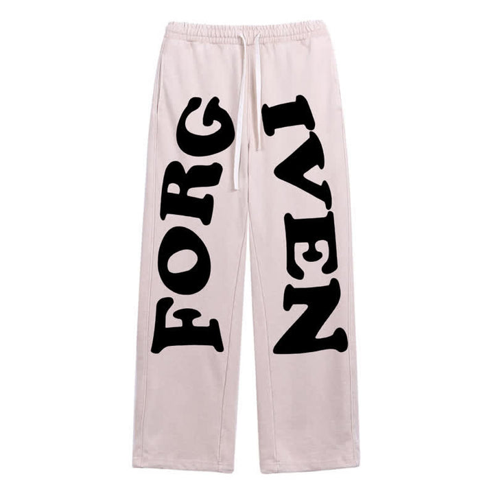 Christianartworkshop Pantalones deportivos Forgiven Statement de pierna ancha y lavados - Beige - 2XL - image 24