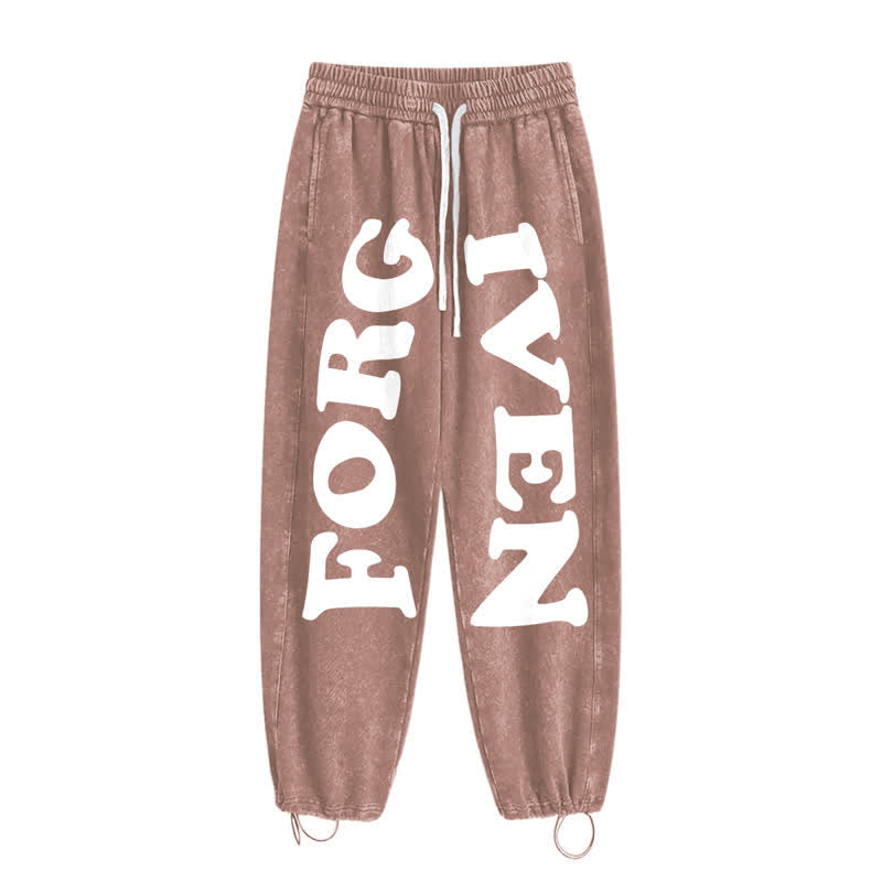 Christianartworkshop Pantalones deportivos Forgiven Statement de pierna ancha y lavados - image 34