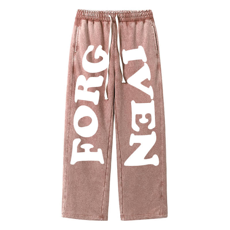 Christianartworkshop Pantalones deportivos Forgiven Statement de pierna ancha y lavados - Marrón - 2XL - image 32
