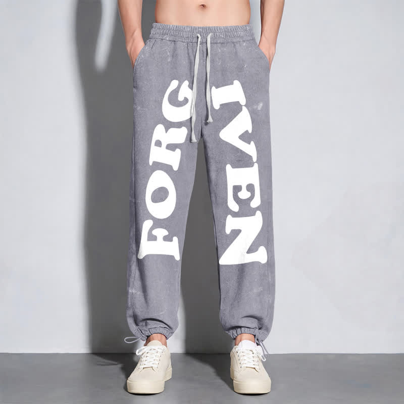 Christianartworkshop Pantalones deportivos Forgiven Statement de pierna ancha y lavados - image 6
