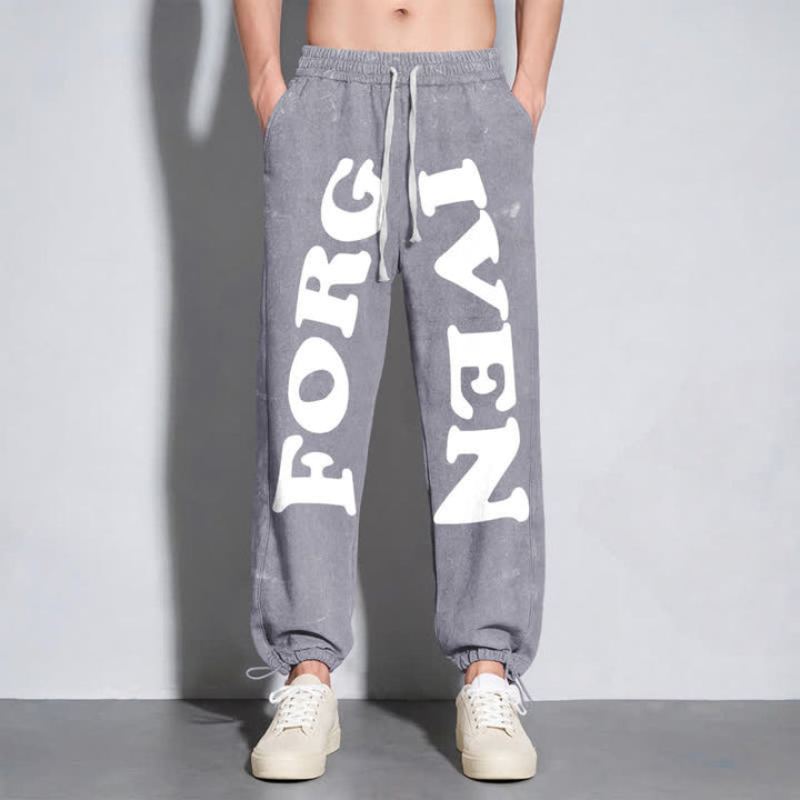 Christianartworkshop Pantalones deportivos Forgiven Statement de pierna ancha y lavados - image 6