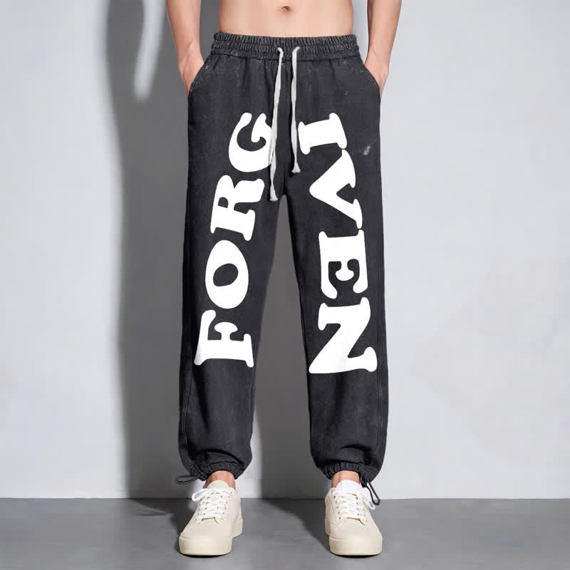 Christianartworkshop Pantalones deportivos Forgiven Statement de pierna ancha y lavados - image 14
