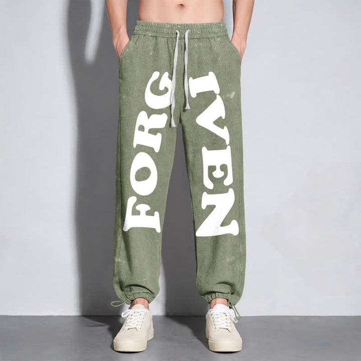 Christianartworkshop Pantalones deportivos Forgiven Statement de pierna ancha y lavados - image 22