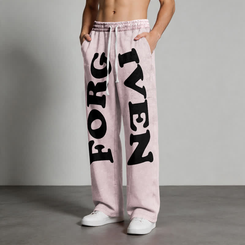 Christianartworkshop Pantalones deportivos Forgiven Statement de pierna ancha y lavados - image 28