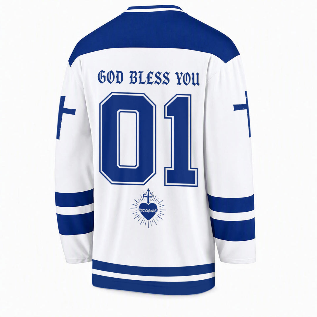 Christianartworkshop Camiseta de hockey con el icono de Jesús: Todo es posible - image 2