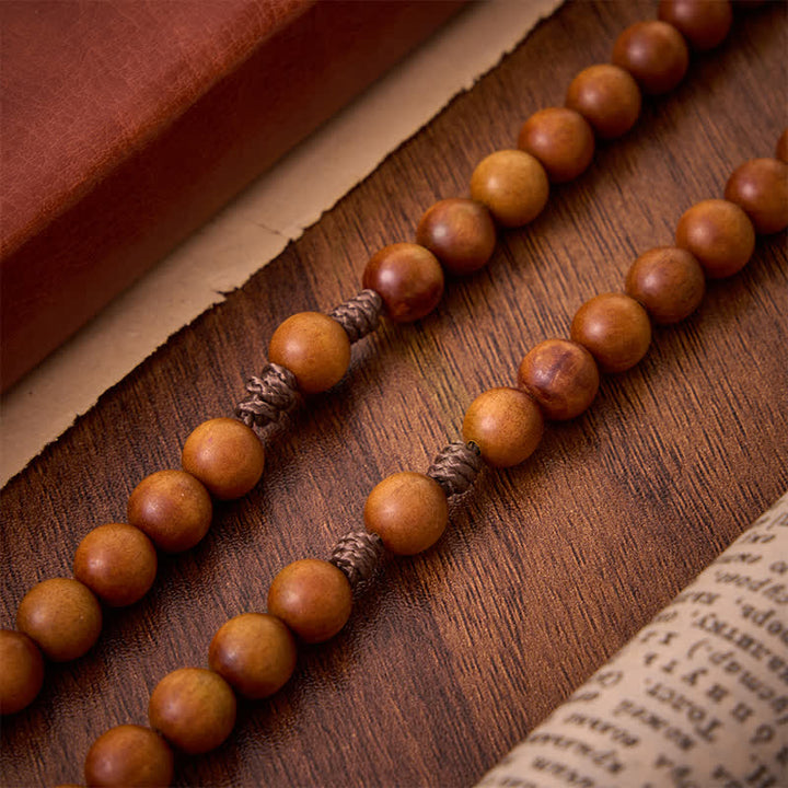 Christianartworkshop Rosario de madera natural con motivo de la Virgen y el Niño: símbolo de la constante calidez divina. - image 17