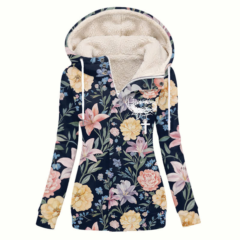 Christianartworkshop Abrigo de invierno con capucha y forro de sherpa color azul marino - US16, UK/AU20, EU48 (4XL) - image 0