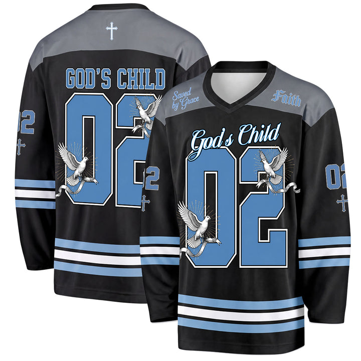 Camiseta de hockey de manga larga God's Child 02 Grace Dove de Christianartworkshop - 5XL - image 0