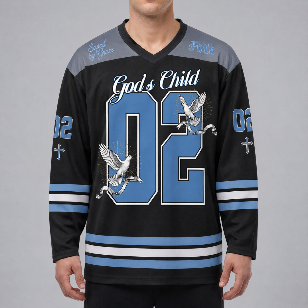 Camiseta de hockey de manga larga God's Child 02 Grace Dove de Christianartworkshop - image 3