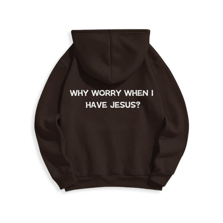 Christianartworkshop ¿Para qué preocuparse si tengo a Jesús? Sudadera con capucha extragrande - image 17