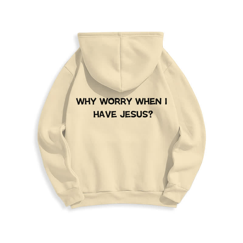 Christianartworkshop ¿Para qué preocuparse si tengo a Jesús? Sudadera con capucha extragrande - image 10
