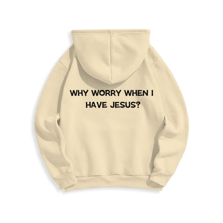 Christianartworkshop ¿Para qué preocuparse si tengo a Jesús? Sudadera con capucha extragrande - image 10