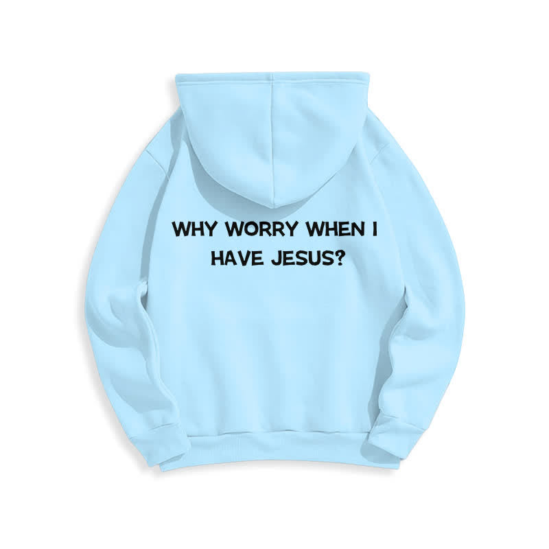Christianartworkshop ¿Para qué preocuparse si tengo a Jesús? Sudadera con capucha extragrande - image 13