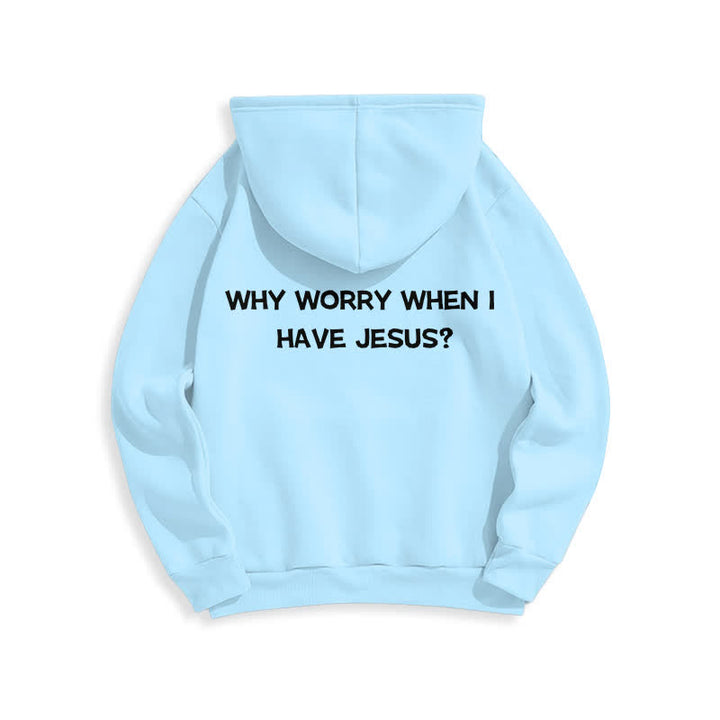 Christianartworkshop ¿Para qué preocuparse si tengo a Jesús? Sudadera con capucha extragrande - image 13