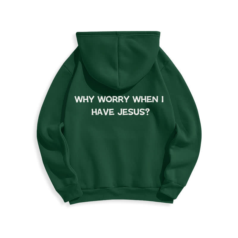 Christianartworkshop ¿Para qué preocuparse si tengo a Jesús? Sudadera con capucha extragrande - image 19