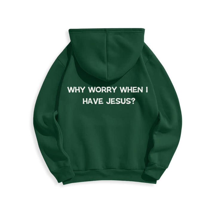 Christianartworkshop ¿Para qué preocuparse si tengo a Jesús? Sudadera con capucha extragrande - image 19