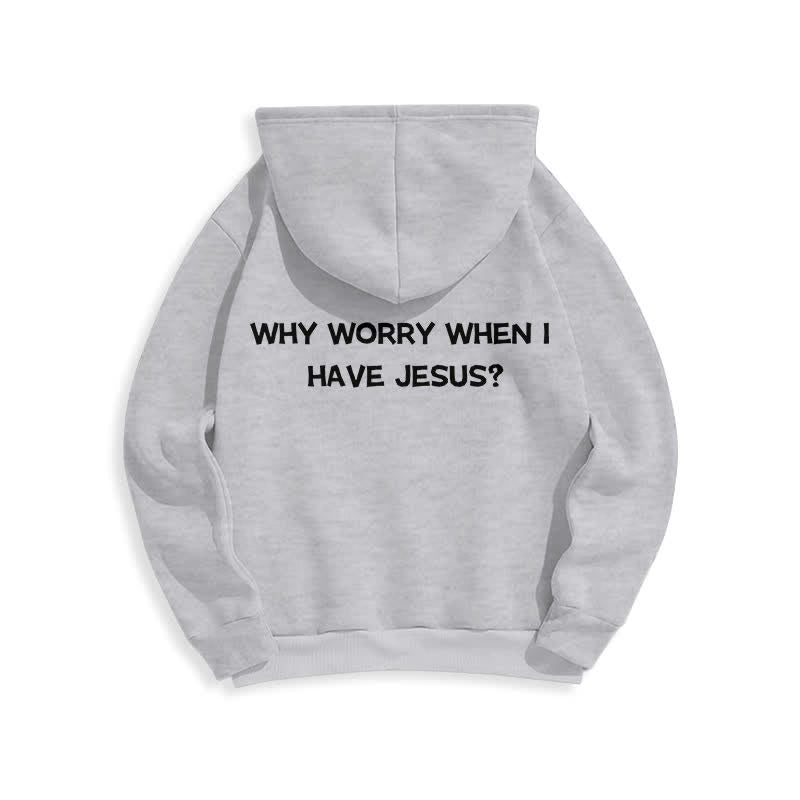 Christianartworkshop ¿Para qué preocuparse si tengo a Jesús? Sudadera con capucha extragrande - image 7