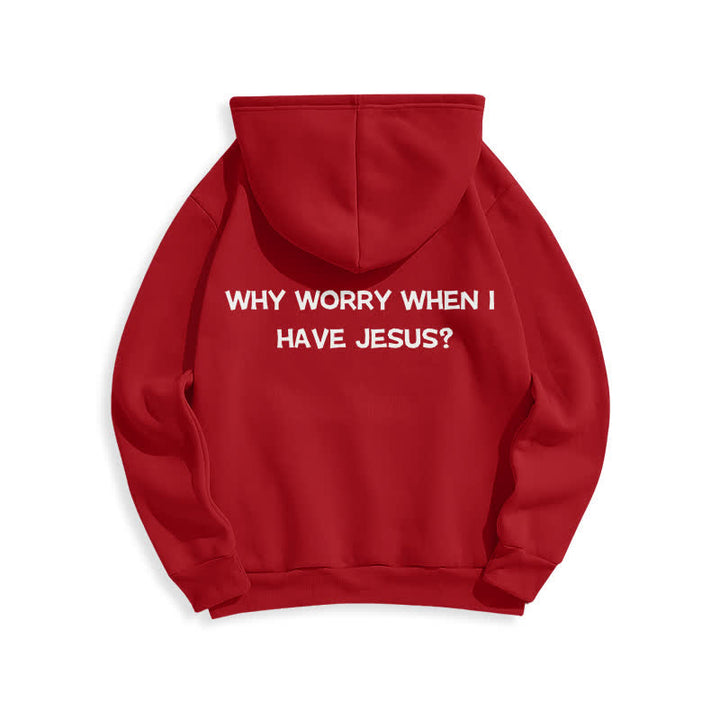 Christianartworkshop ¿Para qué preocuparse si tengo a Jesús? Sudadera con capucha extragrande - image 22