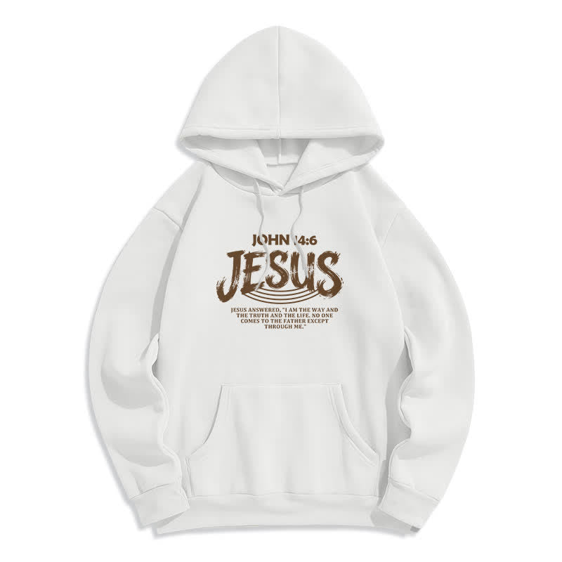 Christianartworkshop Sudadera con capucha forrada de felpa con la inscripción vintage de Jesús Juan 14:6 - Blanco - 2XL - image 1