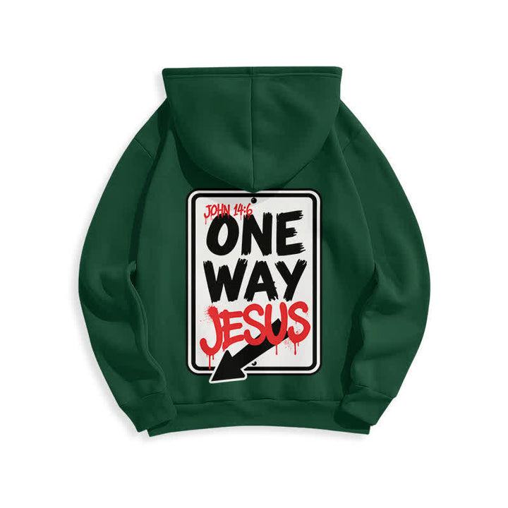 Christianartworkshop Sudadera con capucha gris jaspeada con grafiti de One Way Jesus - image 10
