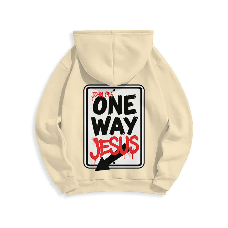 Christianartworkshop Sudadera con capucha gris jaspeada con grafiti de One Way Jesus - image 16