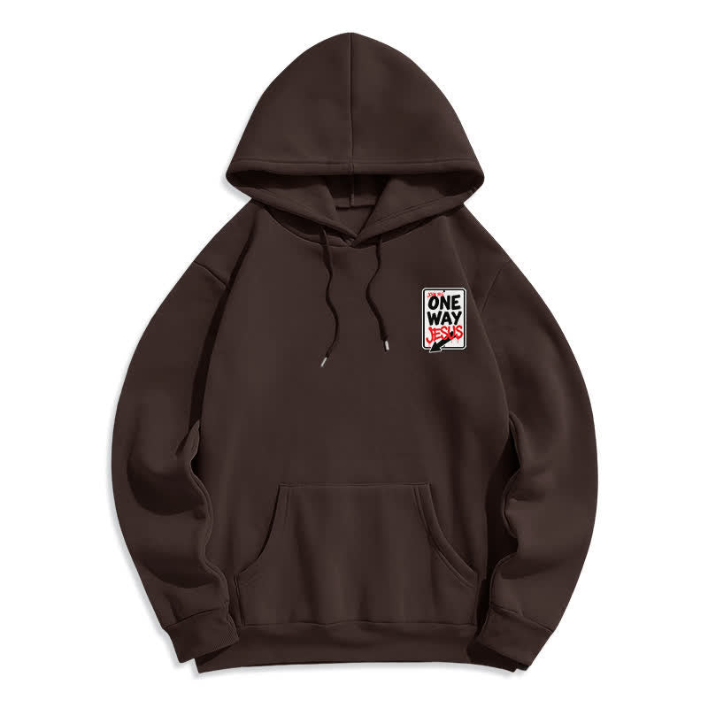 Christianartworkshop Sudadera con capucha gris jaspeada con grafiti de One Way Jesus - image 14