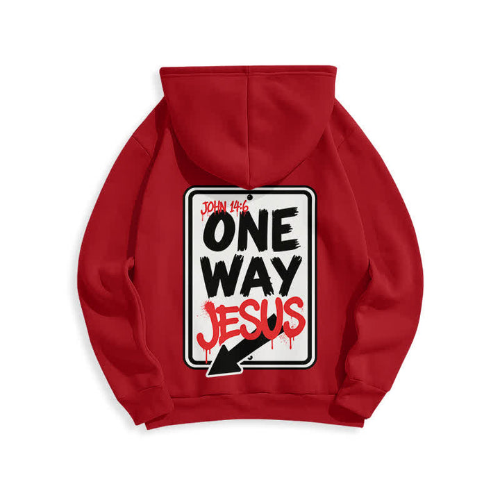 Christianartworkshop Sudadera con capucha gris jaspeada con grafiti de One Way Jesus - image 22