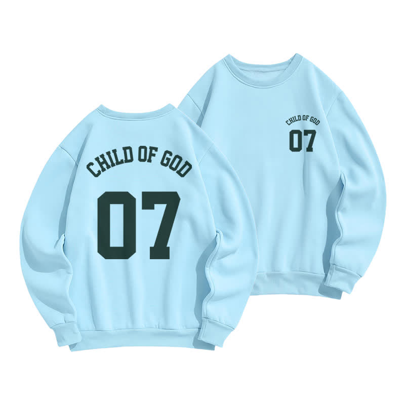 Christianartworkshop Sudadera de cuello redondo extragrande Child Of God 07 - Azul - 2XL - image 12