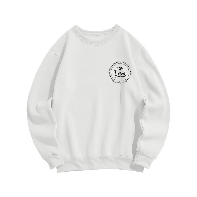 Christianartworkshop Sudadera polar con estampado circular "I Am Heart" en la espalda - image 5