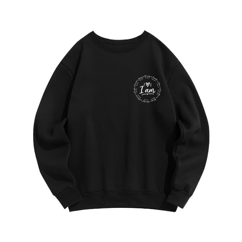 Christianartworkshop Sudadera polar con estampado circular "I Am Heart" en la espalda - image 11