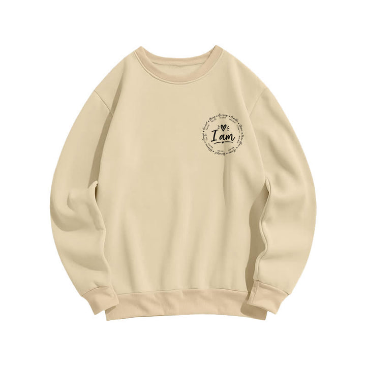 Christianartworkshop Sudadera polar con estampado circular "I Am Heart" en la espalda - image 8