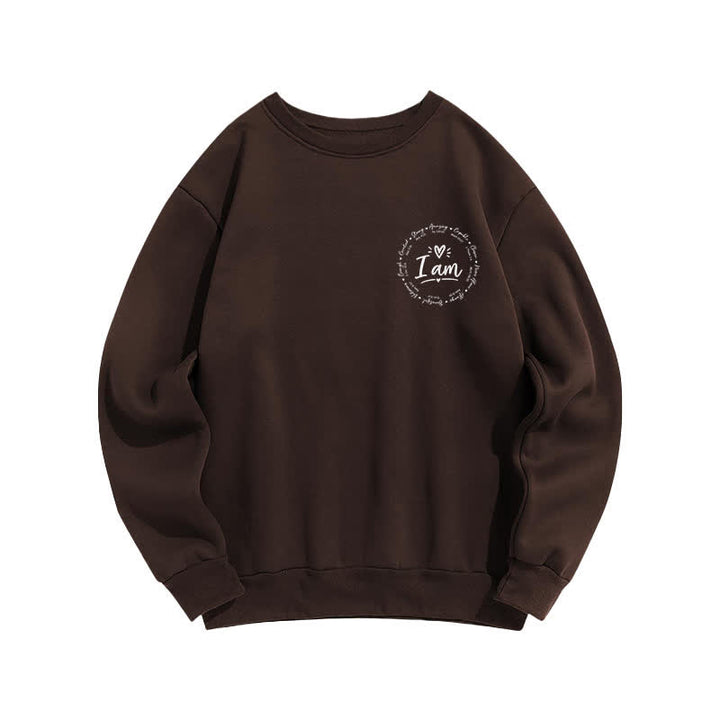 Christianartworkshop Sudadera polar con estampado circular "I Am Heart" en la espalda - image 2